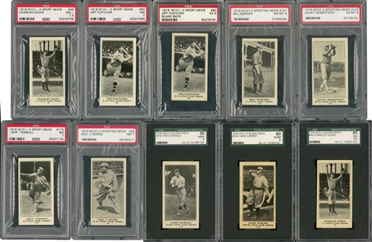 1916 M101-4 Sporting News Graded Collection (10 Different) 